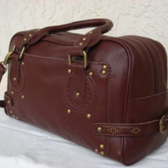 BCBGMaxAzria Handbags - BCBG Montana Mocha Leather Satchel